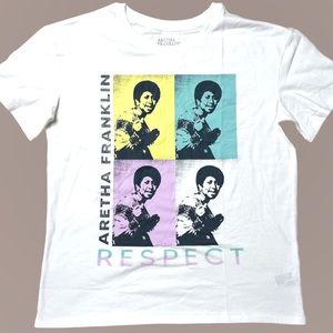 NWOT Aretha Franklin Respect Oversized Graphic T-Shirt White Girl’s Sz XL
